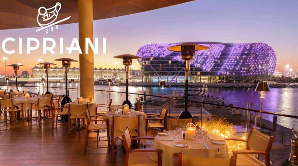 Dining near the beach at a hotel apartment on Yas Island