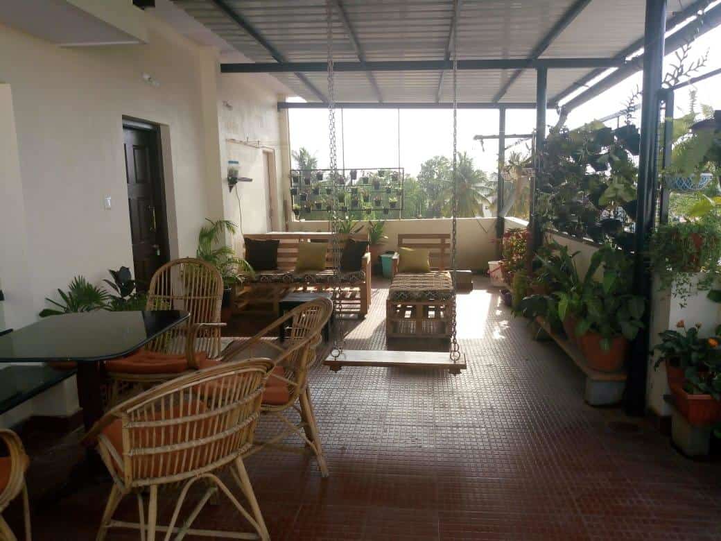 Outdoor Dining at Green service apartments in Bangalore