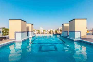 Swimming pool at Golden Sands Hotel Apartments, Dubai