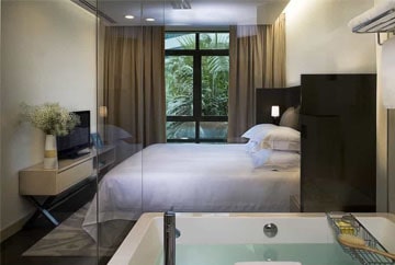 Bedroom at Fraser Suites in Singapore