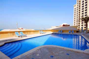 Swimming pool at JBR walk apartment in Dubai Marina