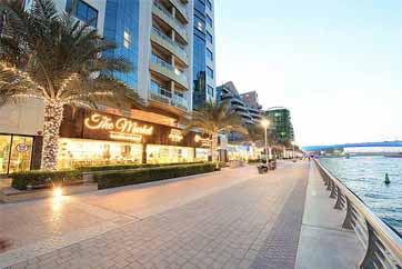 Exterior view near waterfront at Pearl Marina Hotel Apartment in Dubai Marina