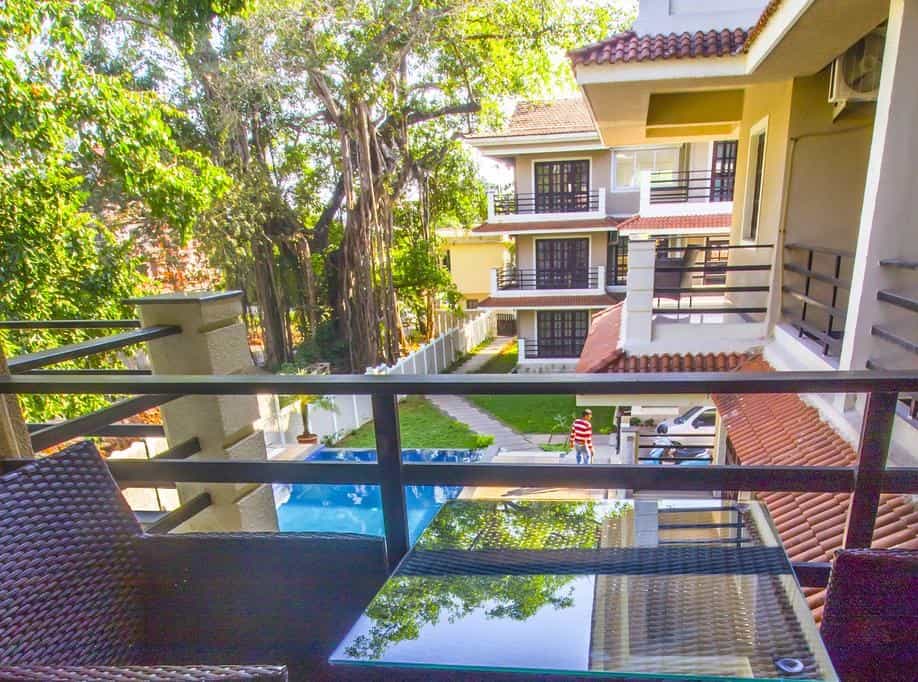 Balcony view at Woodside Retreat Serviced Apartments in Baga